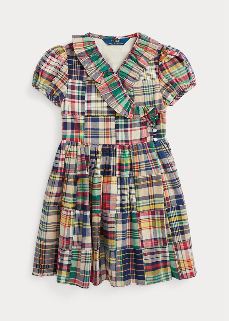 Vestidos Polo Ralph Lauren Niña 1.5-6.5 Años Ruffled Patchwork Madras Wrap Chile Multicolor UZGYI-8612